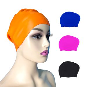 Long hair silicone swimming cap