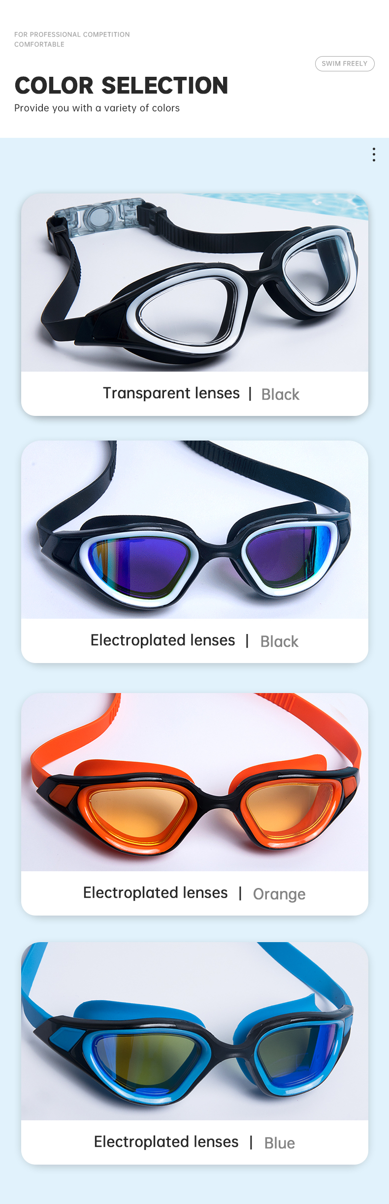 swimming cap and goggles set