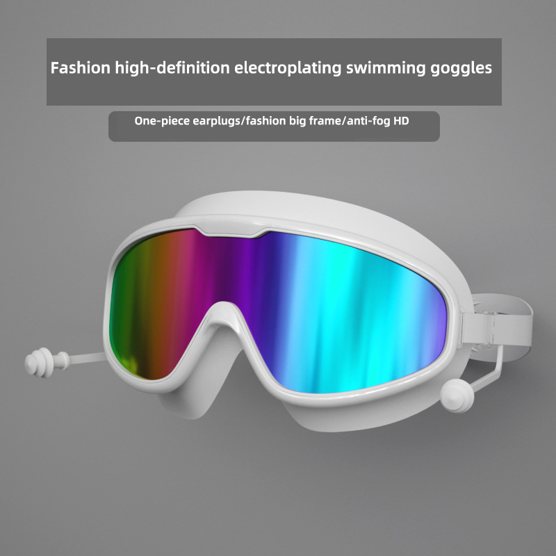 One Piece Earplug Swimming Goggles