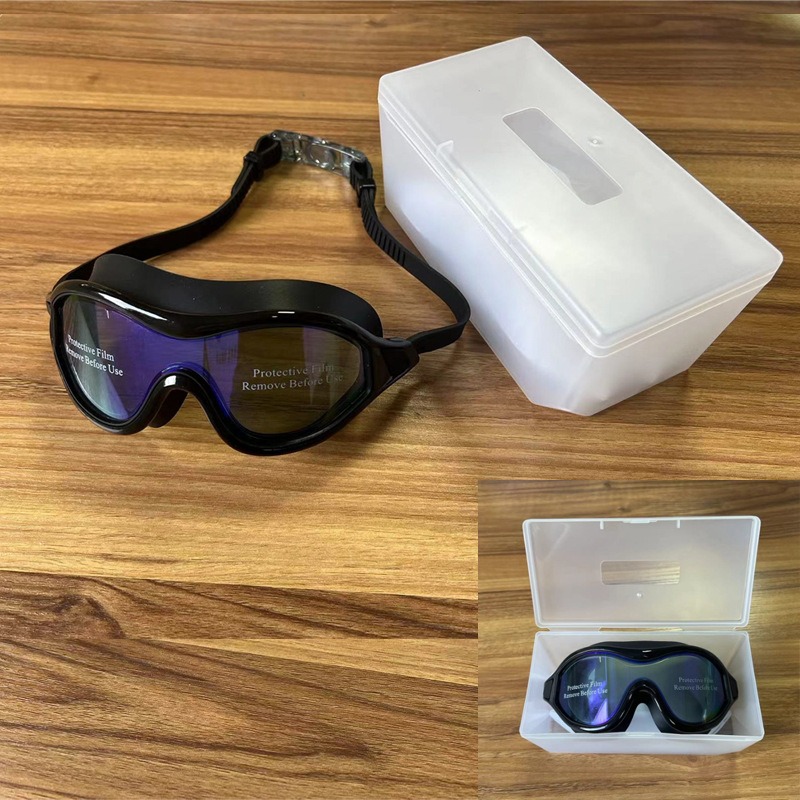 black swimming goggles