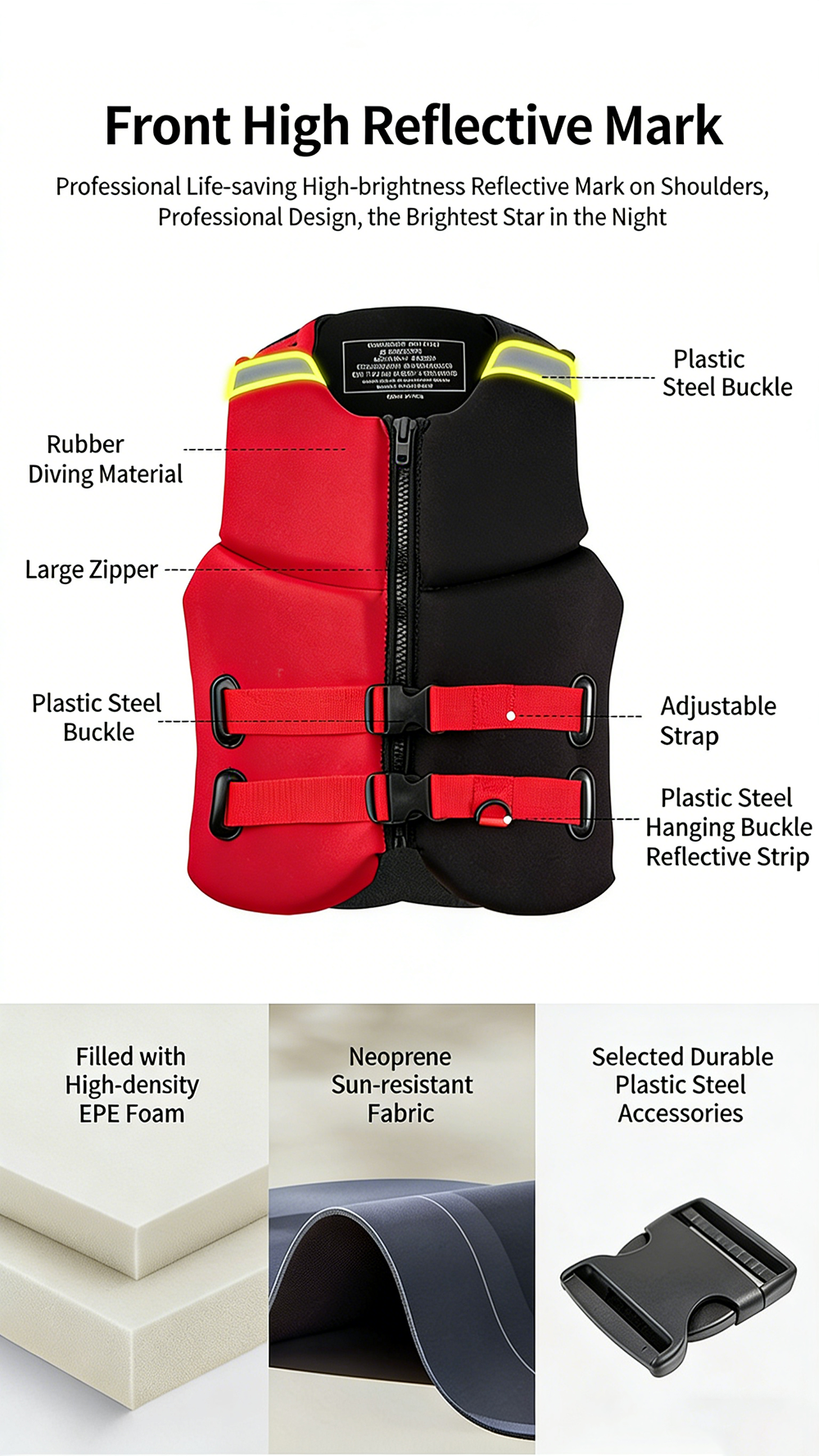 neoprene life jacket custom logo