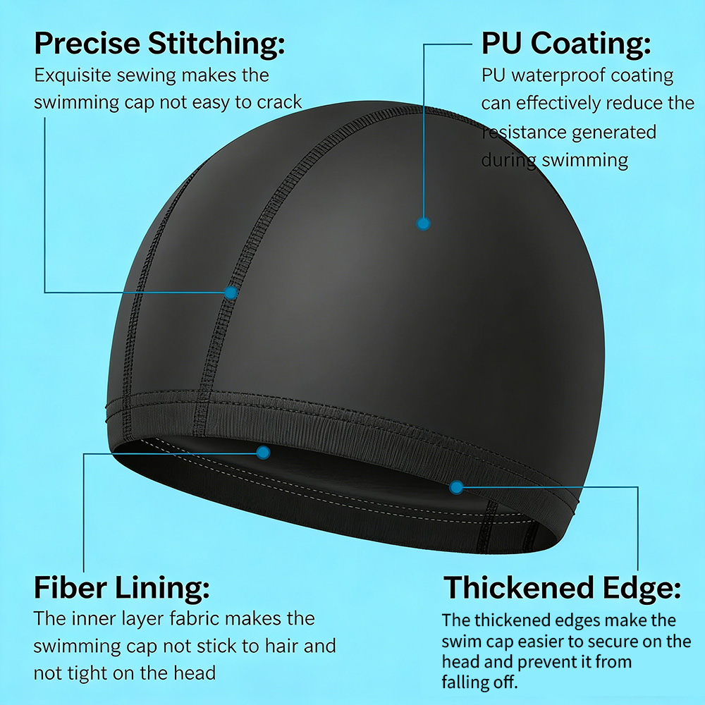 pu coated swim cap